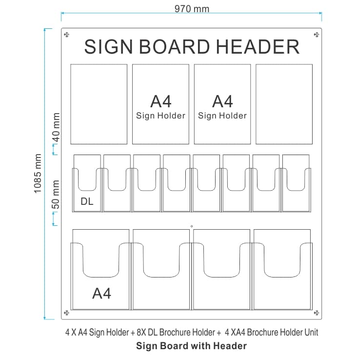 sign board with dl brochure holders